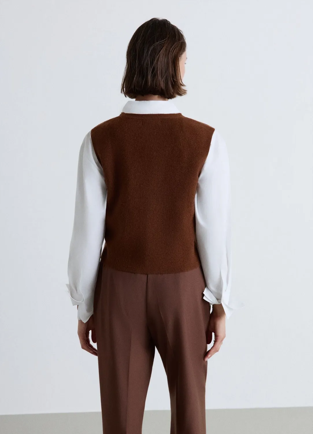 Calliope gilet maille col V boutons femme sans manches
