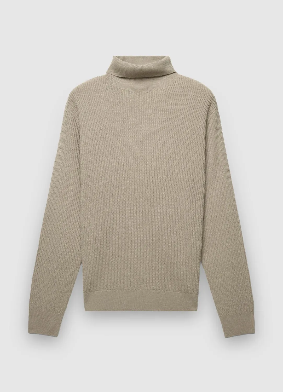 Calliope pull col roulé homme maille waffle