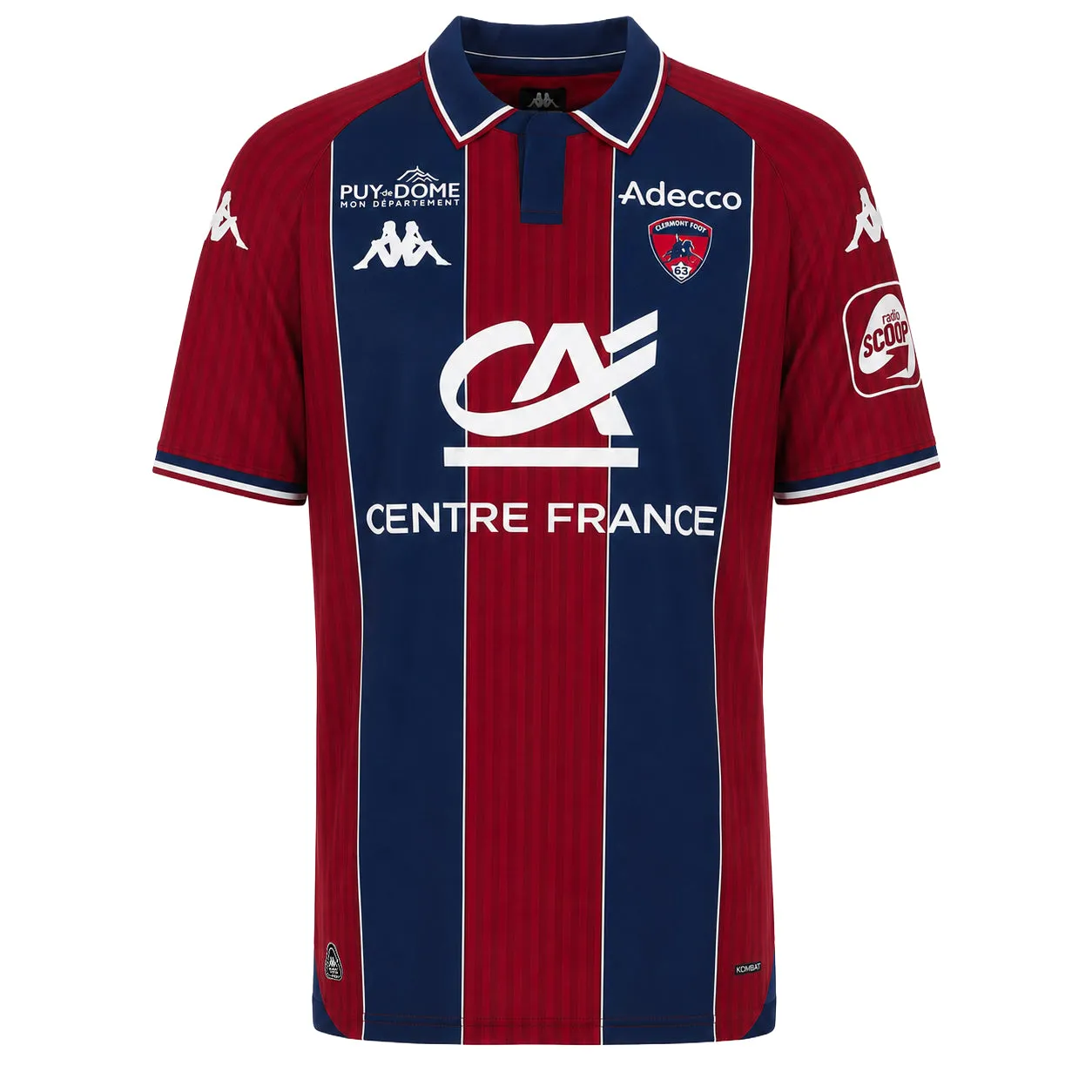 Kappa Kombat Home Clermont Foot 63 maillot homme rouge
