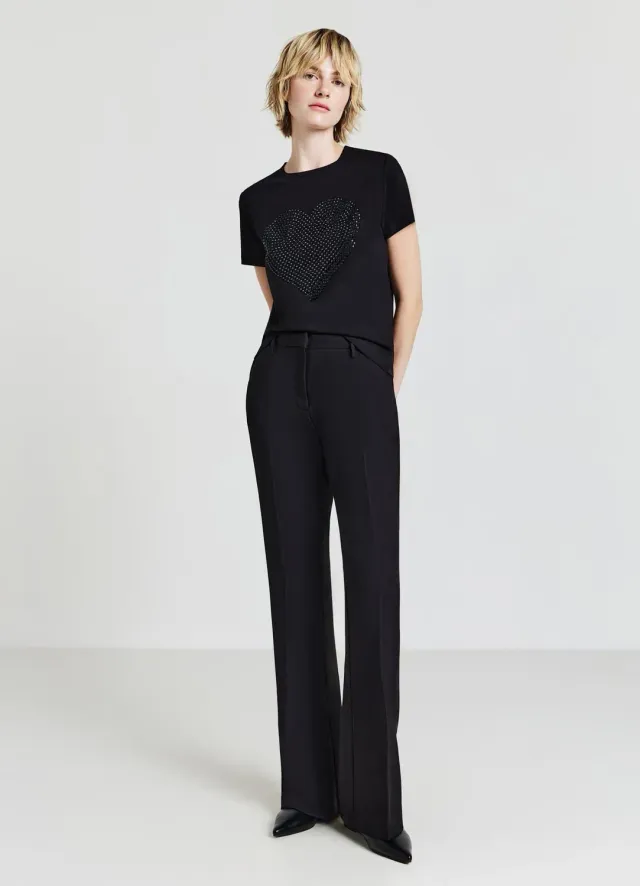 Calliope T-shirt cœur brillant femme col rond