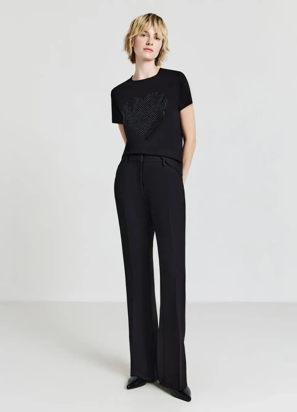 Calliope T-shirt cœur brillant femme col rond
