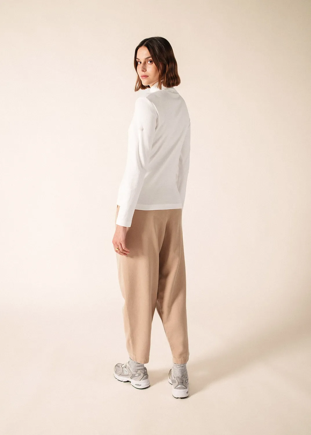 Saint James Célina sous-pull écume col roulé coton