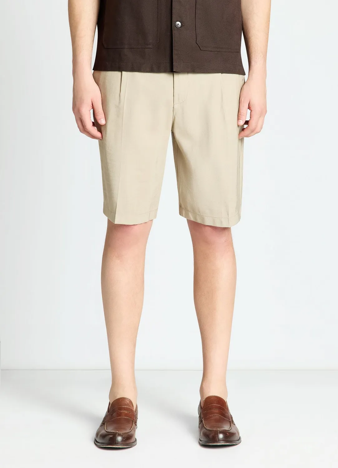 Calliope Bermuda homme à plis uni poches