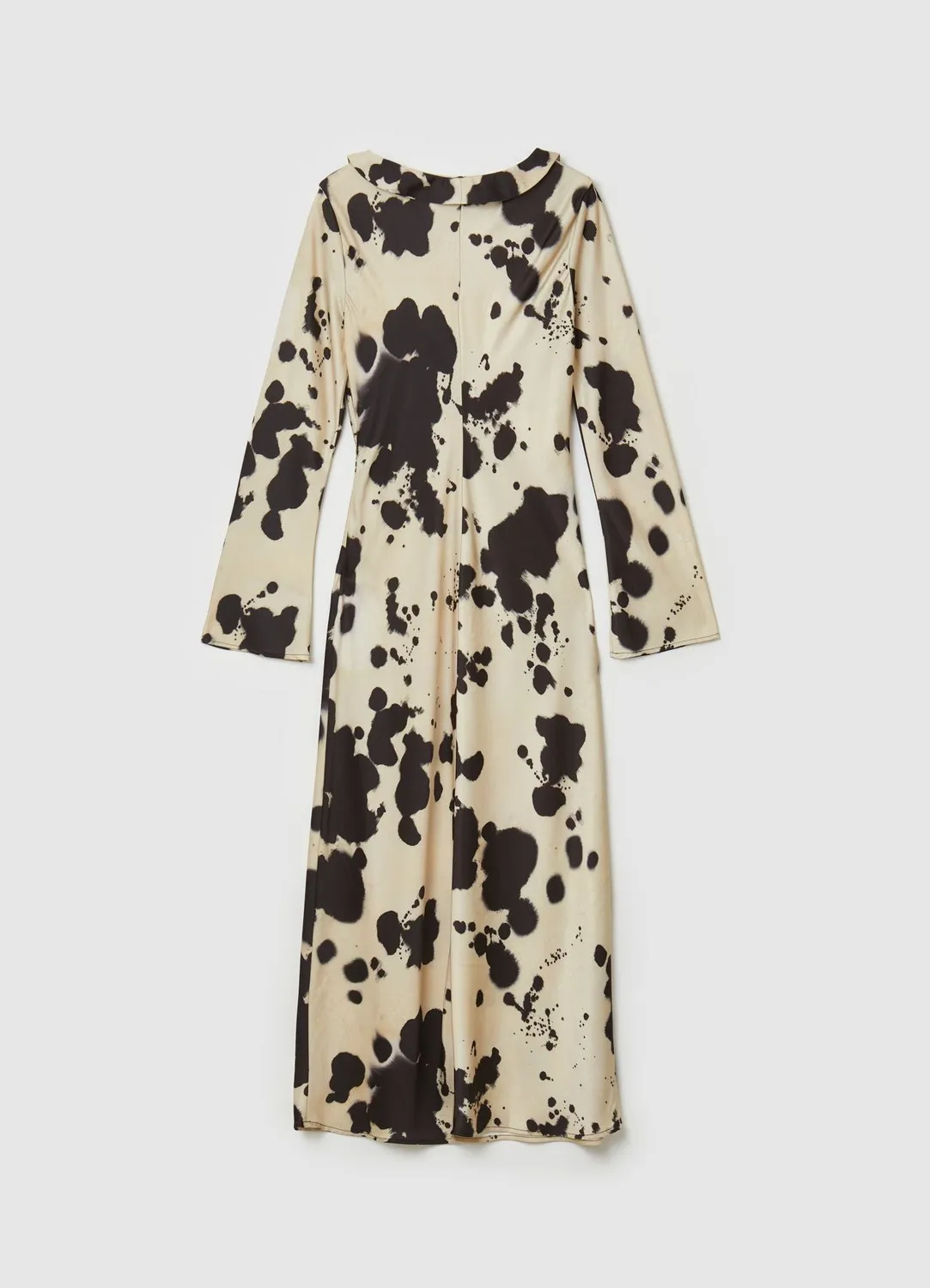 Calliope robe longue femme satin volants imprimée