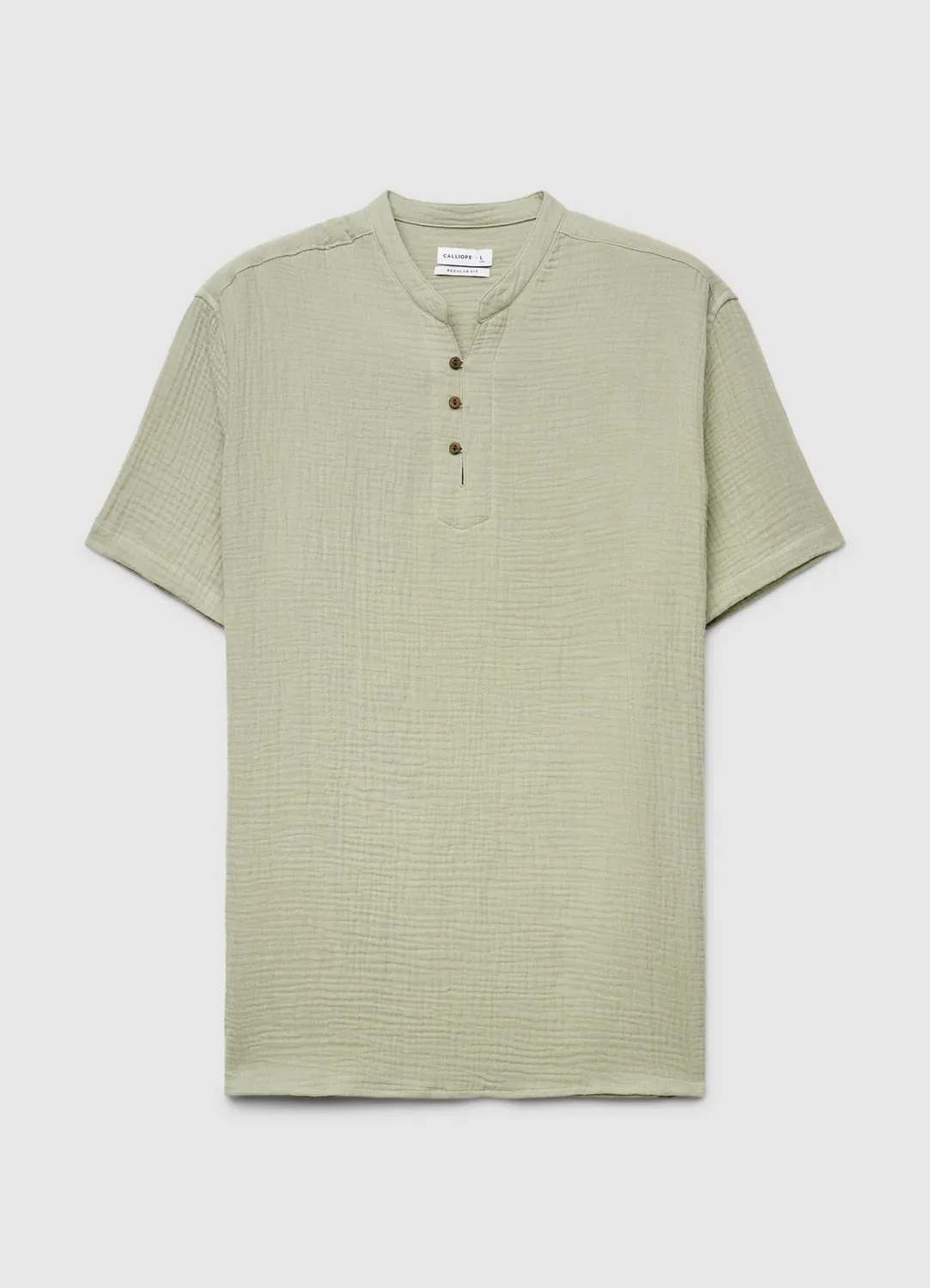 Calliope chemise homme col coréen manches courtes