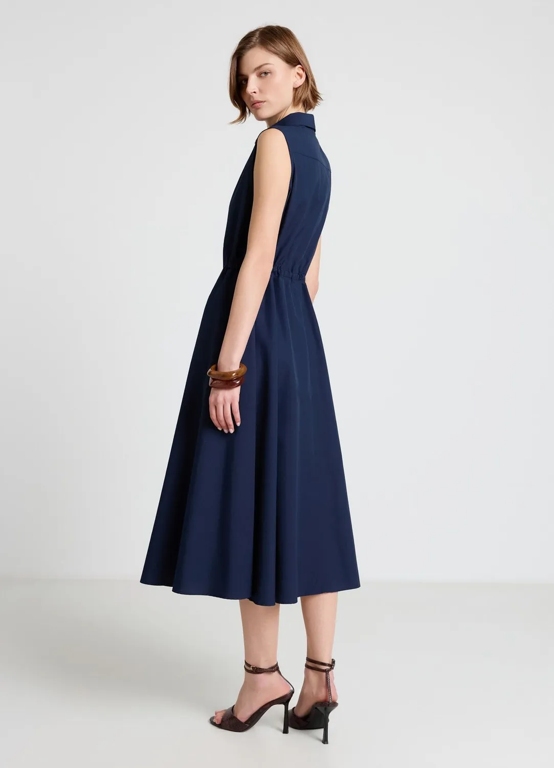 Calliope Chemisier Robe longue femme sans manches boutons
