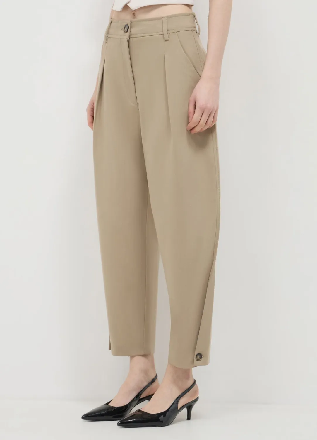 Calliope Pantalon barrel fit regular taille S uni