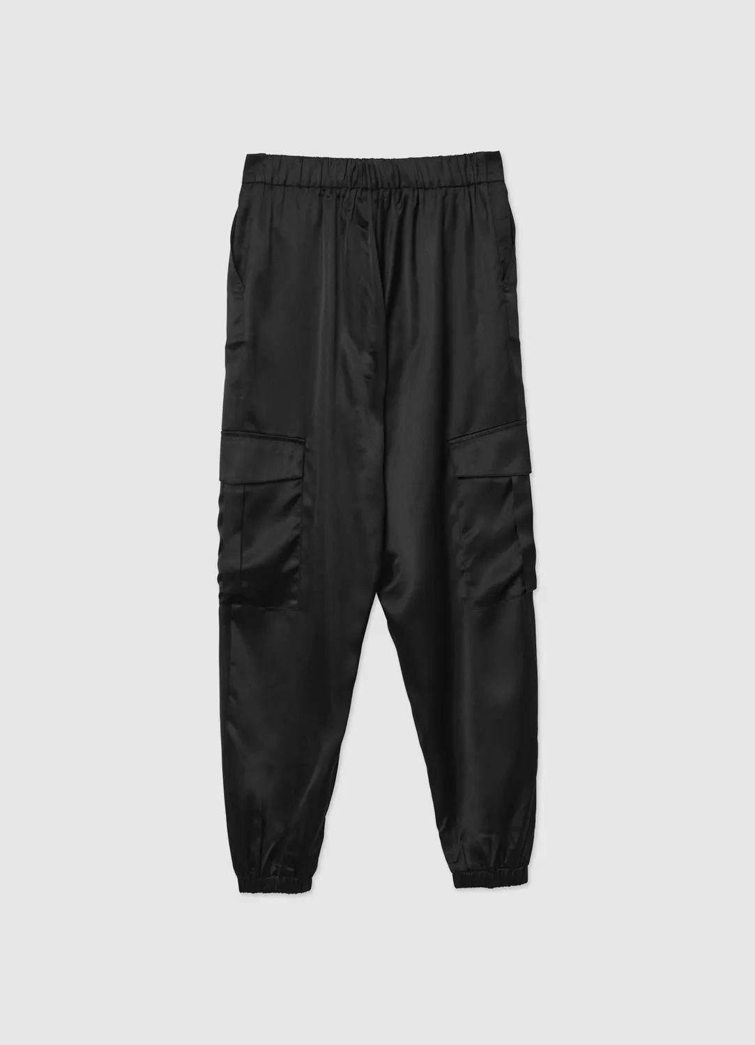Calliope pantalon cargo femme aspect satiné poches