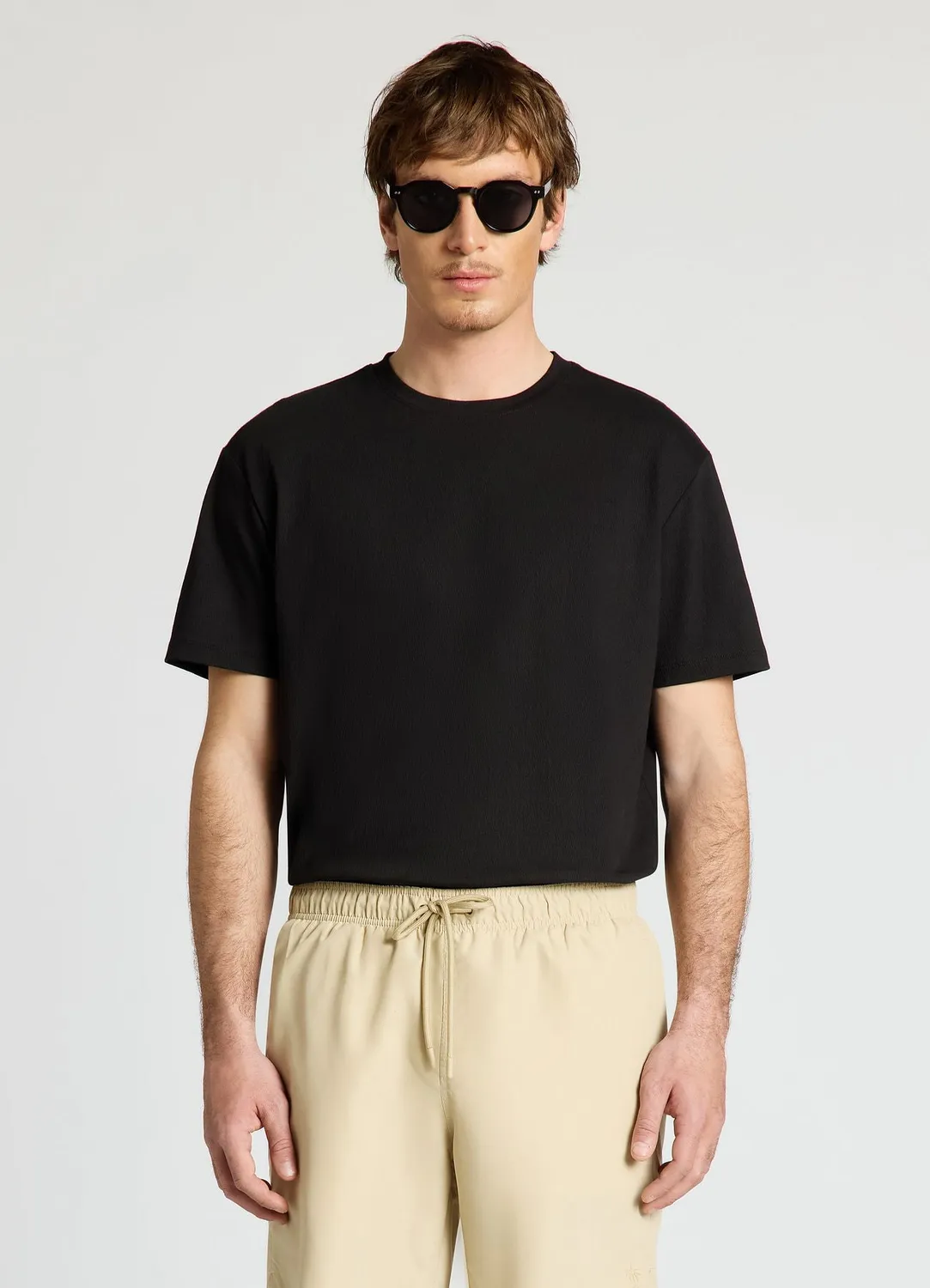 Calliope T-shirt col rond homme uni coupe droite