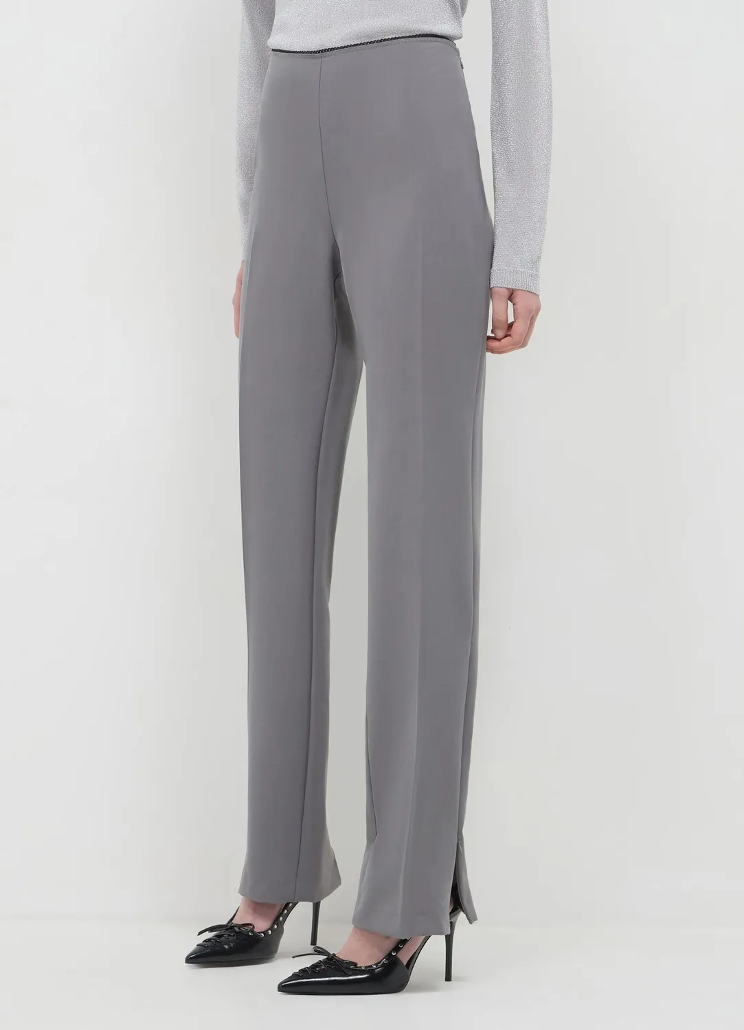 Calliope pantalon slim dentelle femme zip latéral