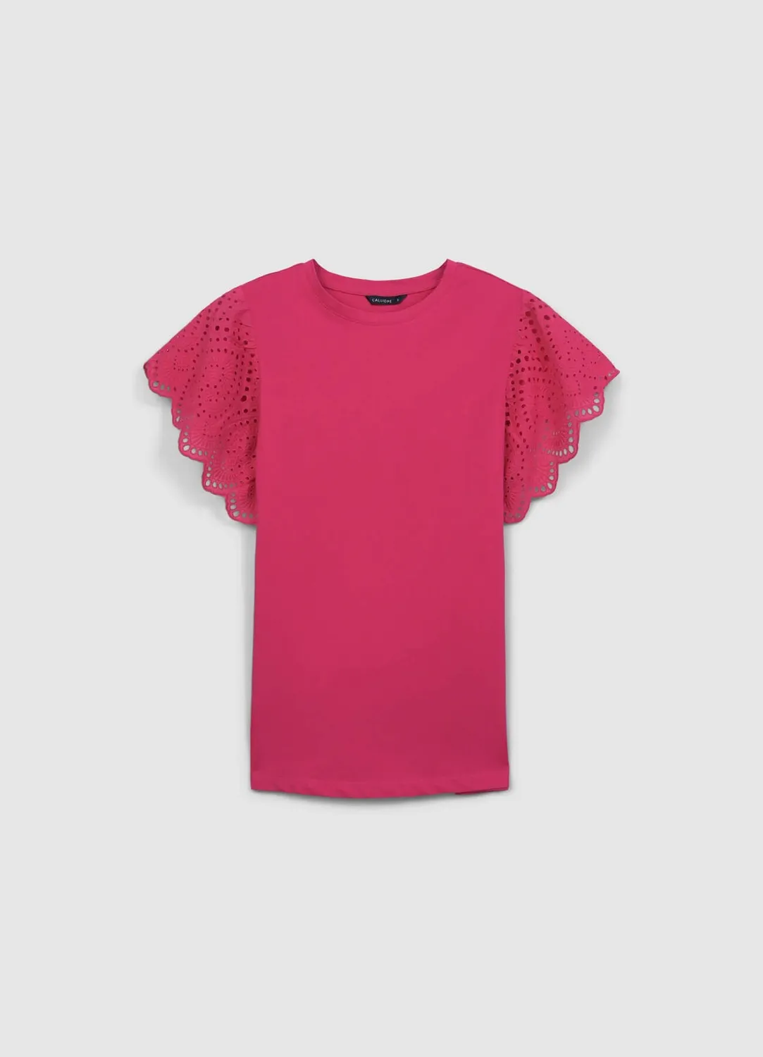Calliope T-shirt volant sangallo femme coton