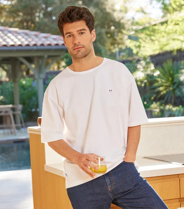 Cocorico Iconique t-shirt oversize homme blanc coton