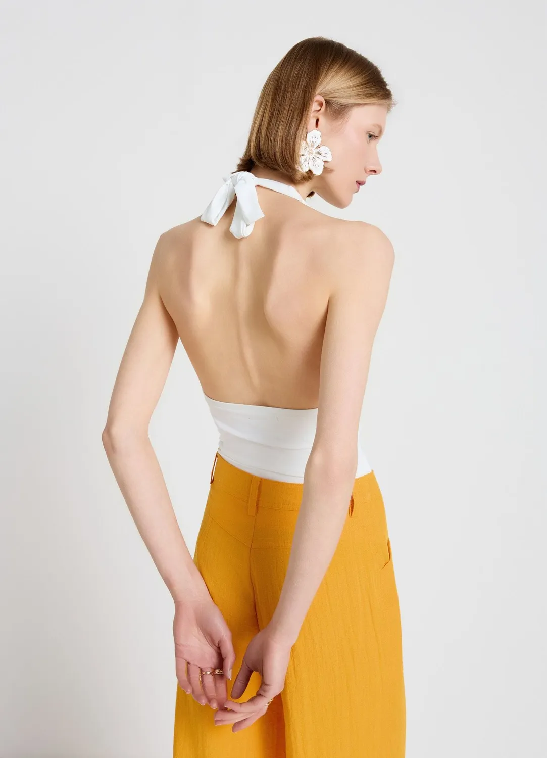Calliope top tour de cou femme cut-out froncé