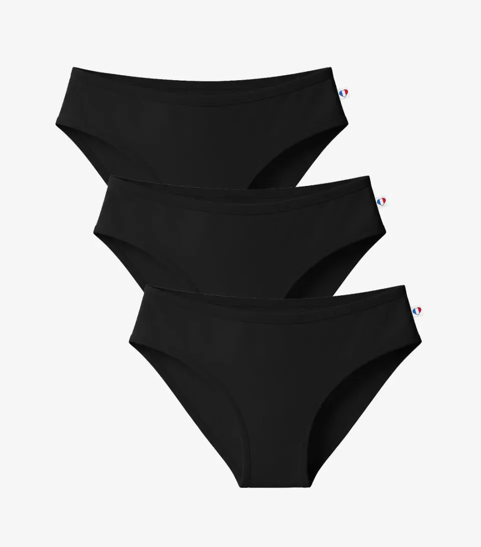 Cocorico Intemporel culotte femme noir x3 coton