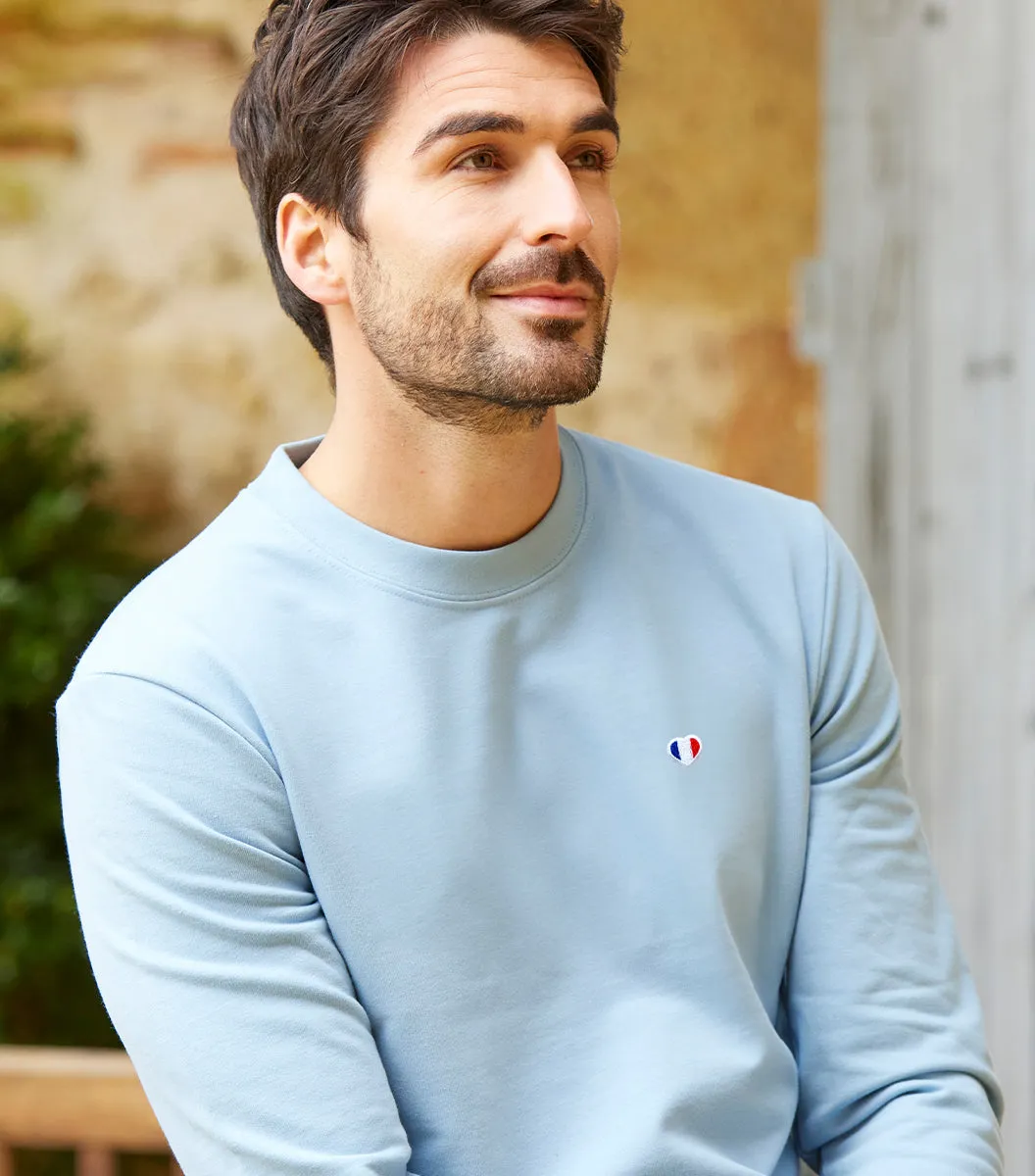 Cocorico Iconique Ciel sweat homme bleu ciel coton