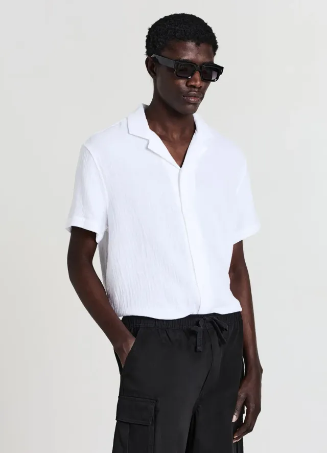 Calliope Bowling chemise homme coton gaufre manches courtes