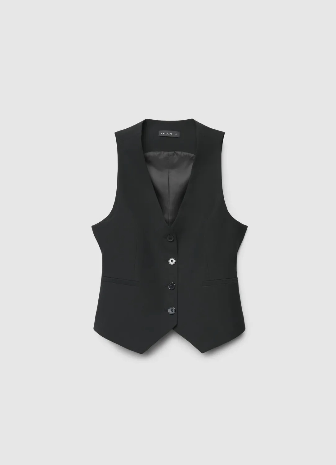 Calliope gilet tailleur femme col V boutons uni