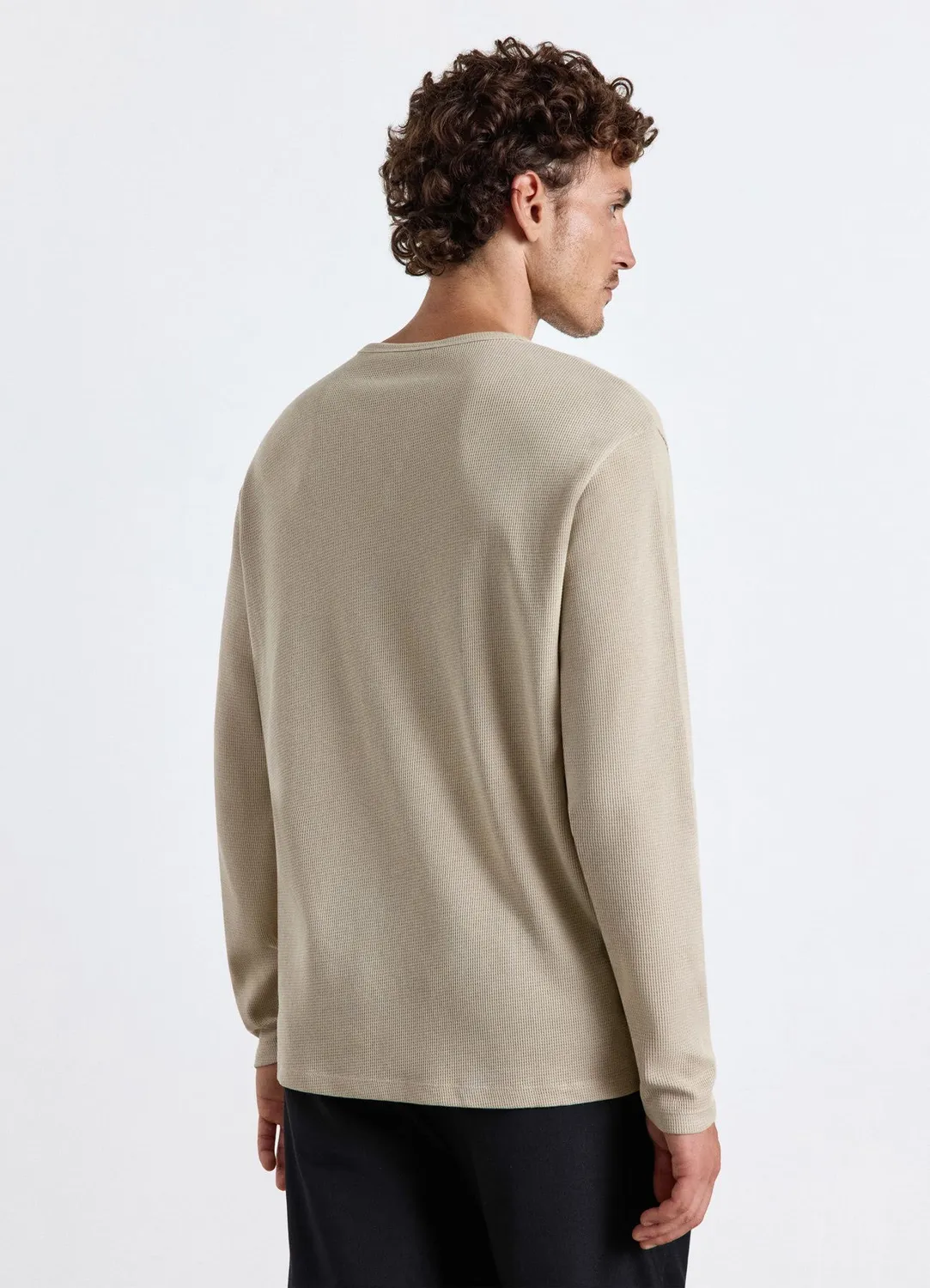 Calliope t-shirt henley waffle homme manches longues