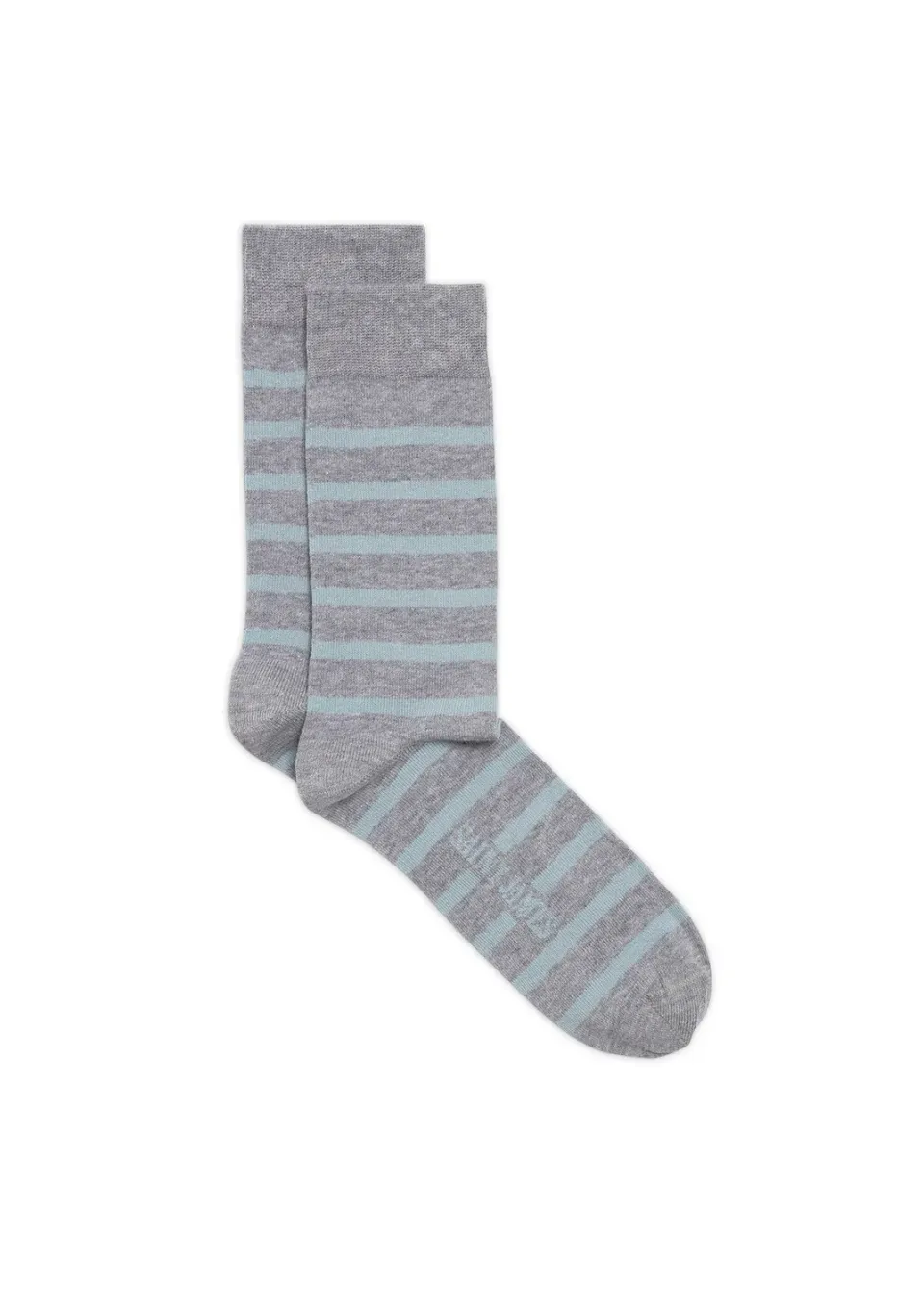 Saint James chaussettes rayées coton perle chine céleste