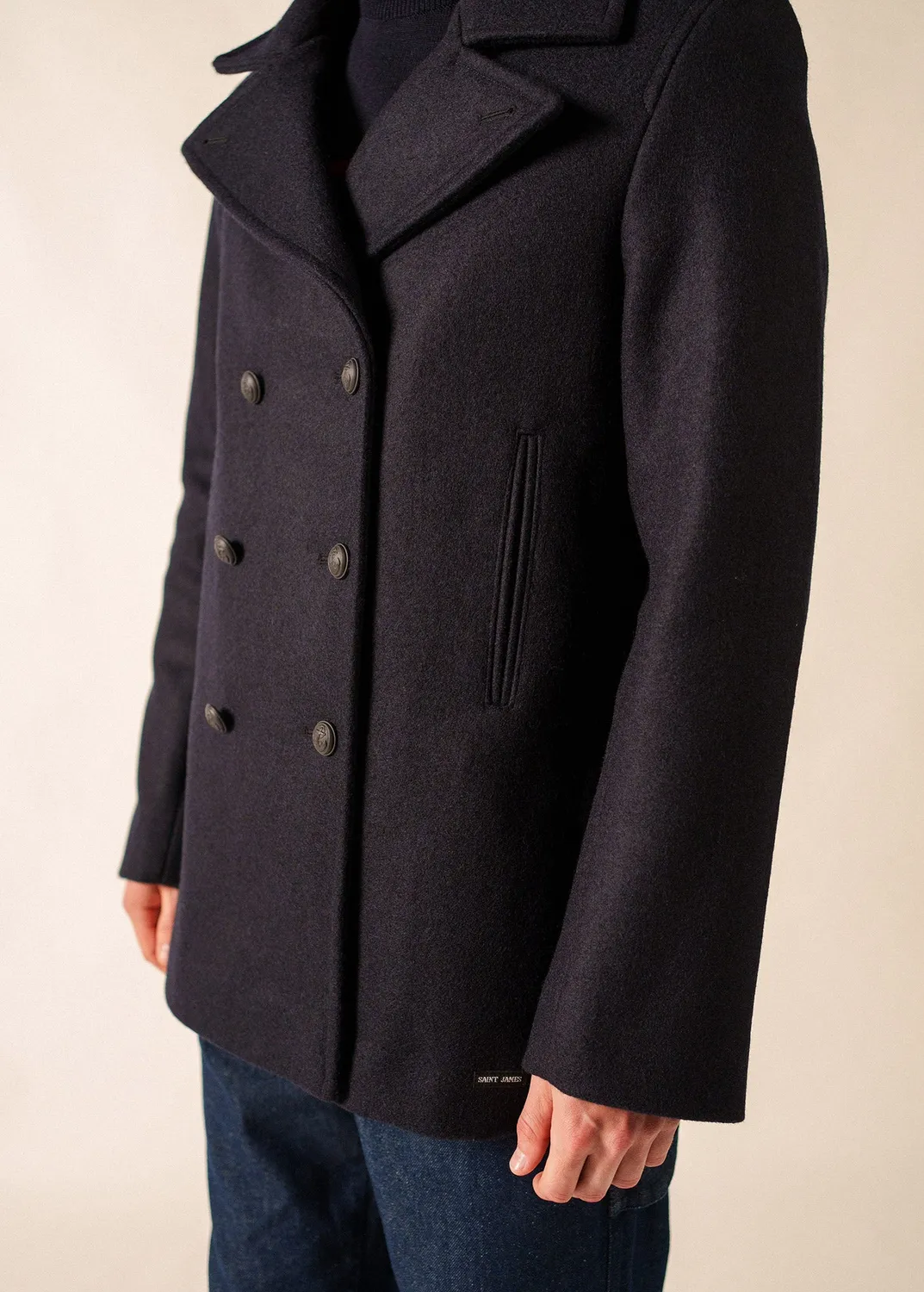 Saint James Galion caban navy drap de laine