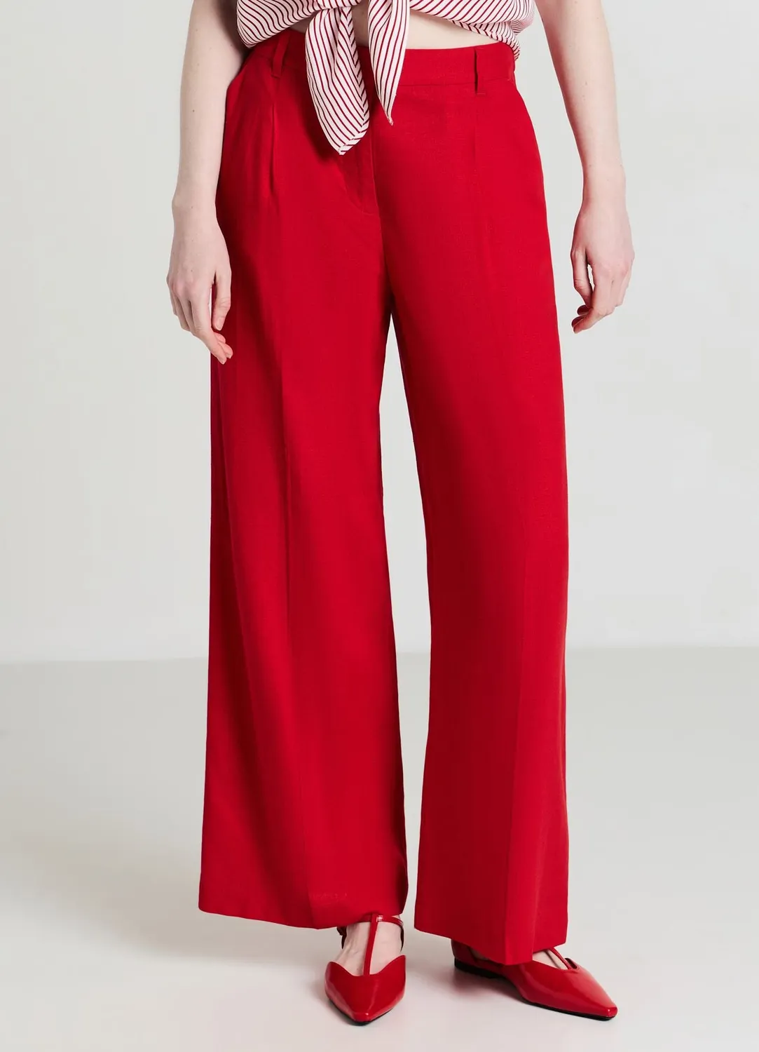 Calliope pantalon palazzo femme mélange lin