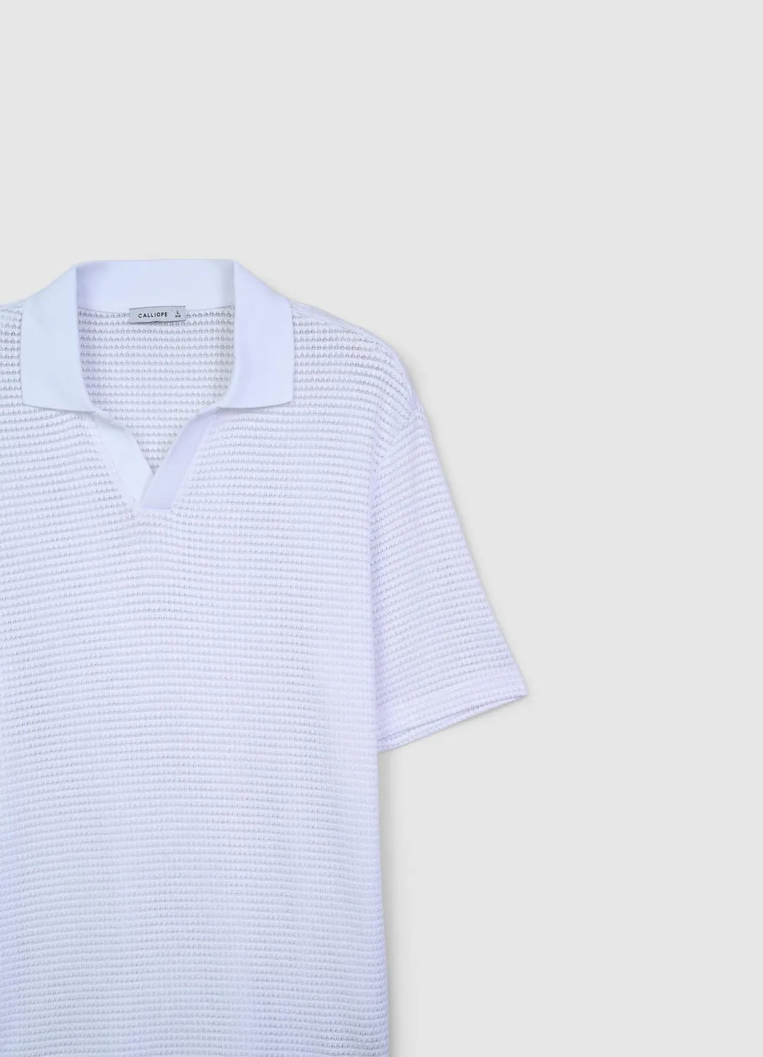 Calliope polo homme t-shirt ajouré uni coton