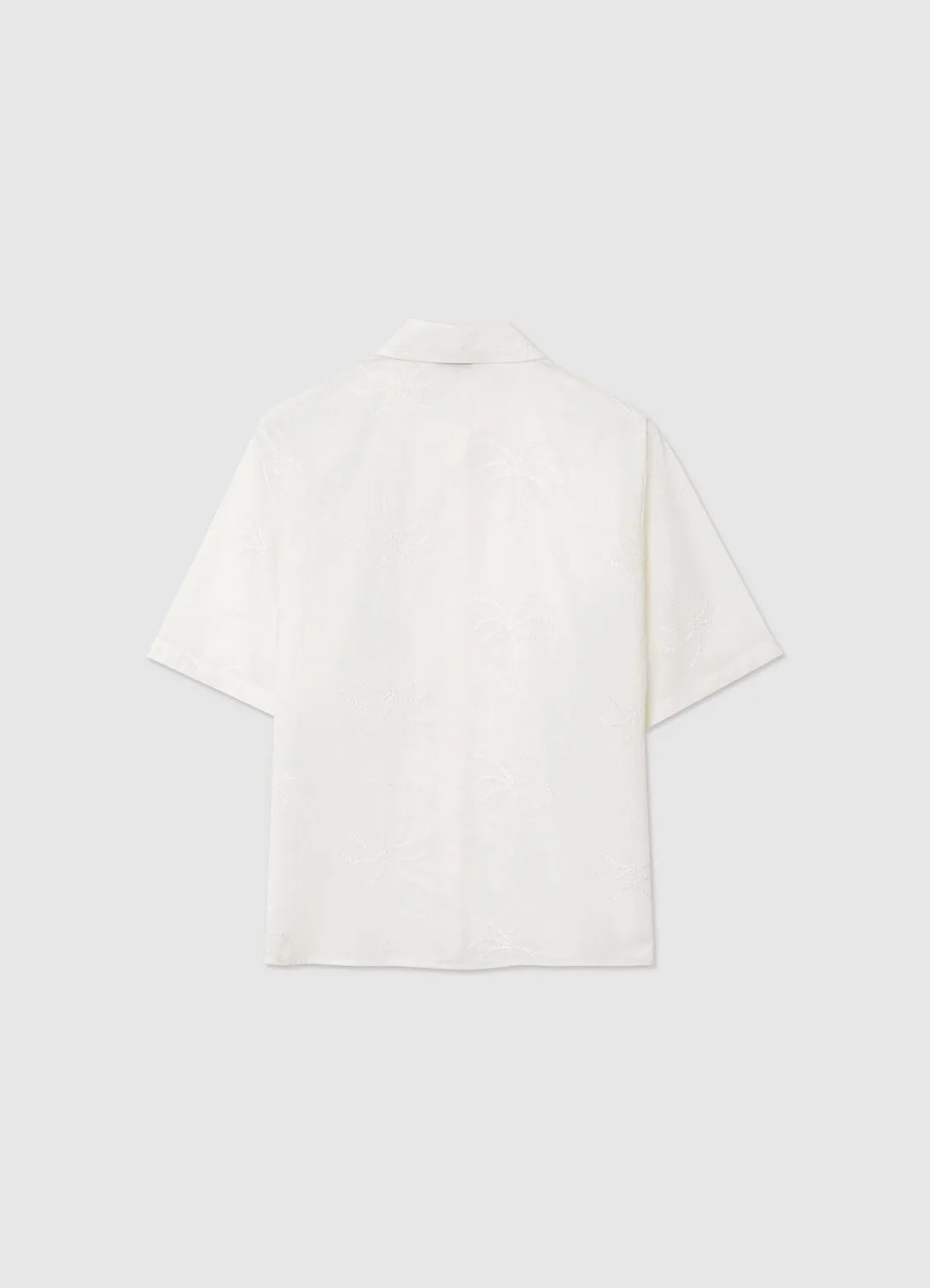 Calliope Chemise Palmes Femme Broderie Manches Courtes
