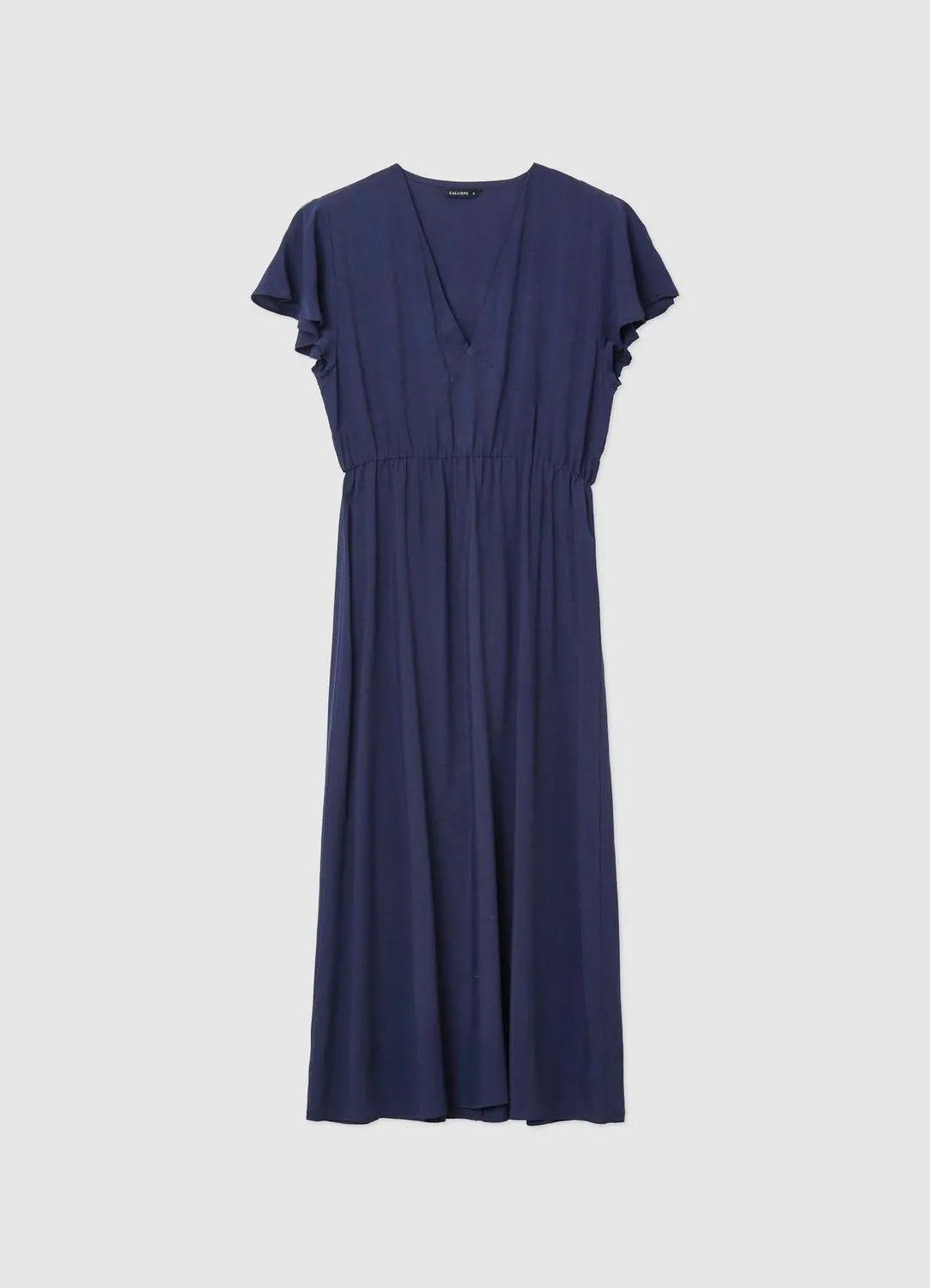 Calliope Atelier robe volants col V unie