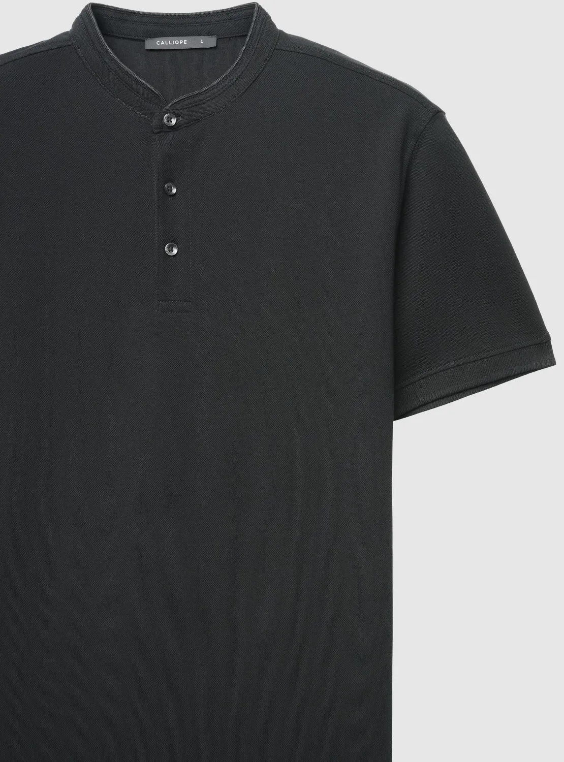 Calliope polo homme col coréen 3 boutons uni