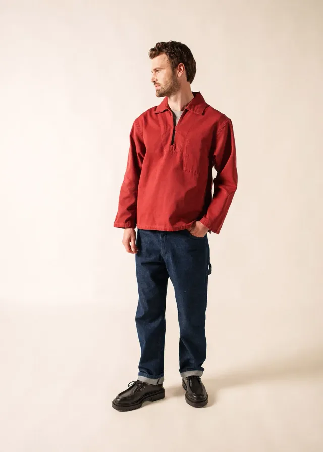 Saint James Nemo vareuse brique toile coton homme