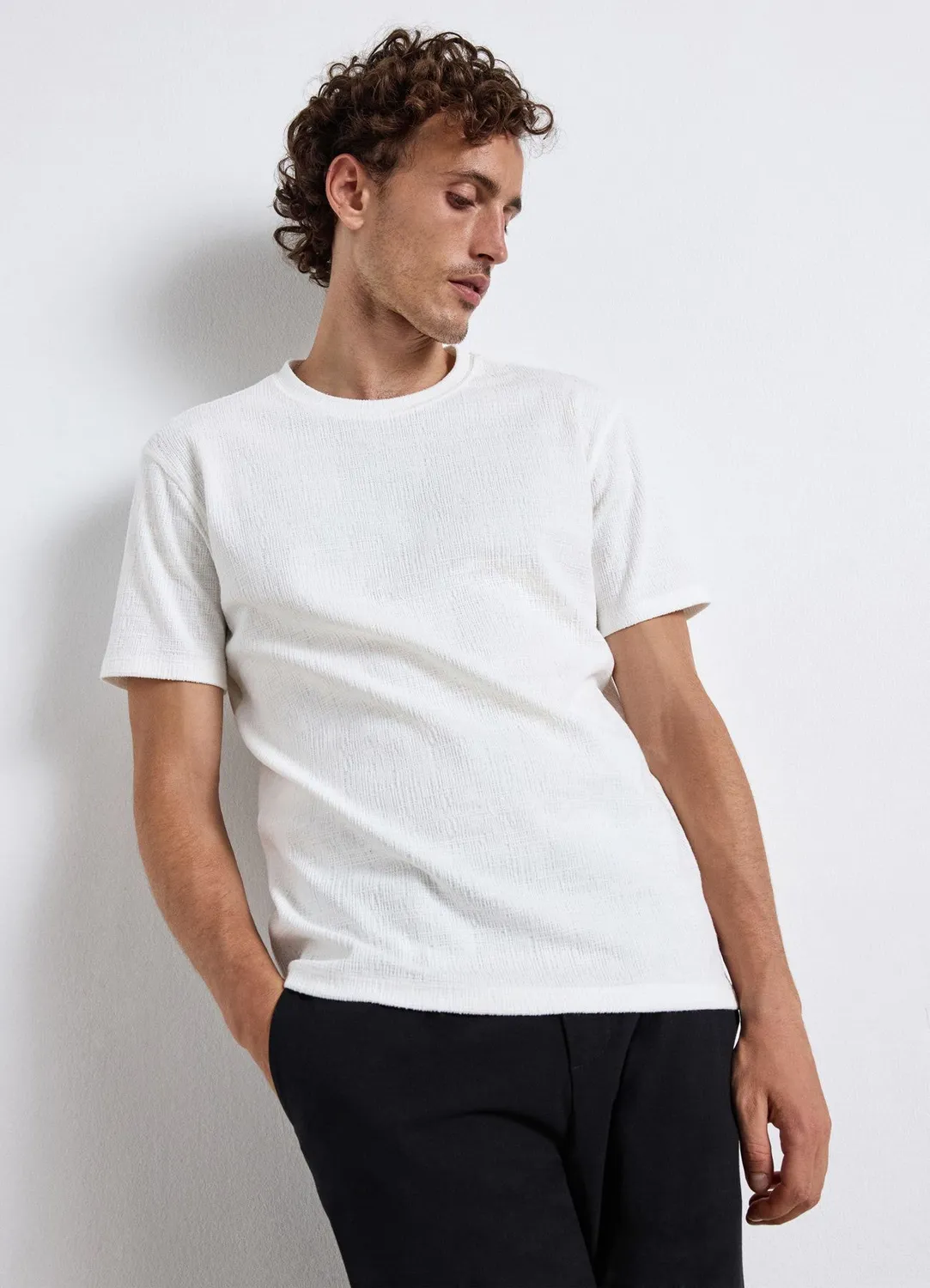 Calliope t-shirt col rond texturisé homme uni regular