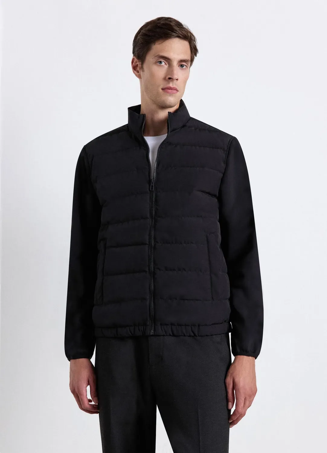 Calliope veste matelassée homme col haut zip unie