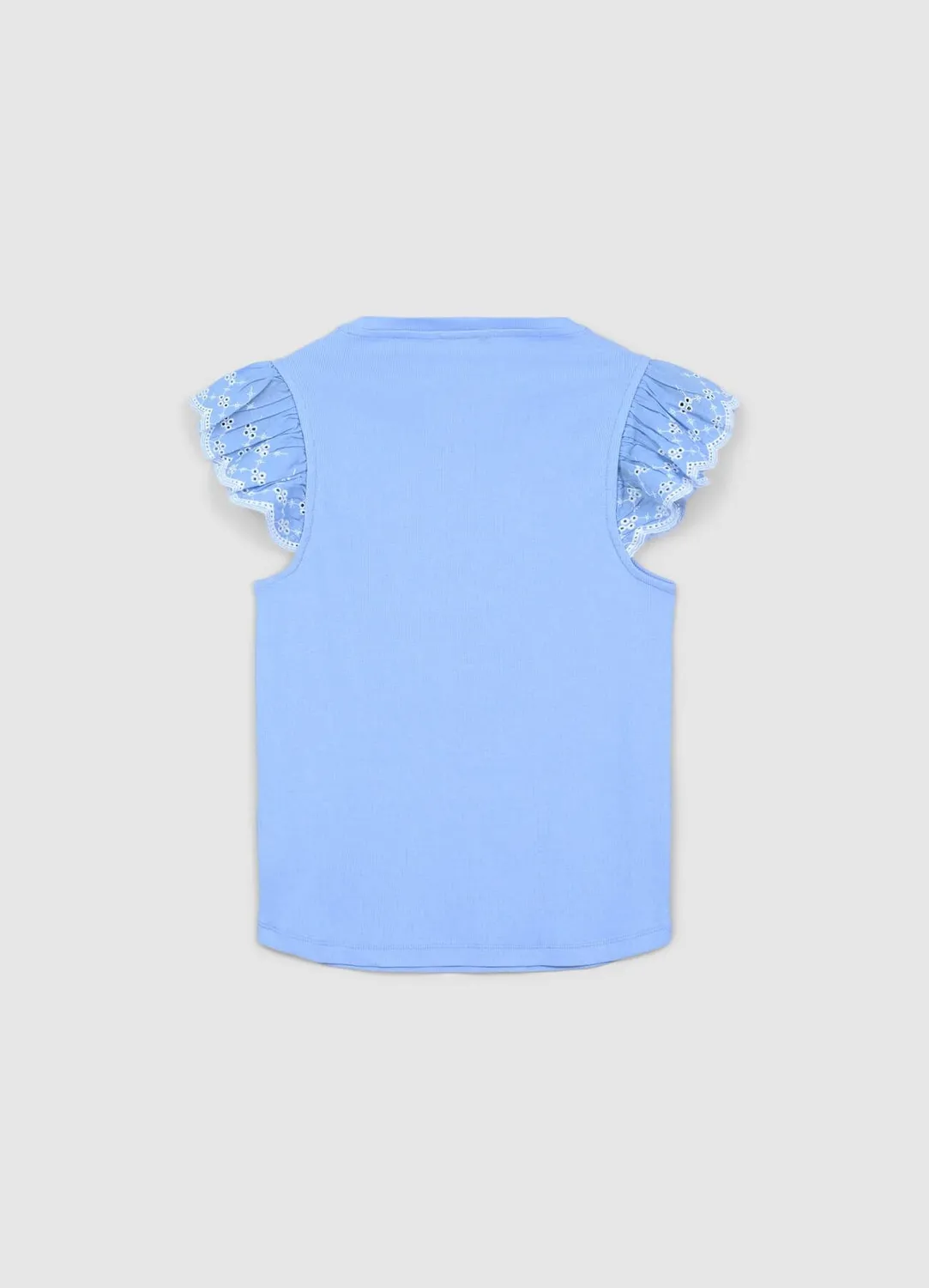 Calliope t-shirt côtelé volant femme coton