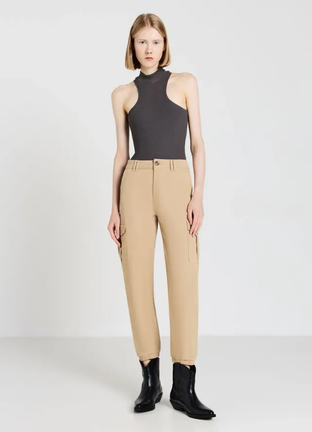 Calliope Pantalon Cargo Coton Femme Poches à Rabat