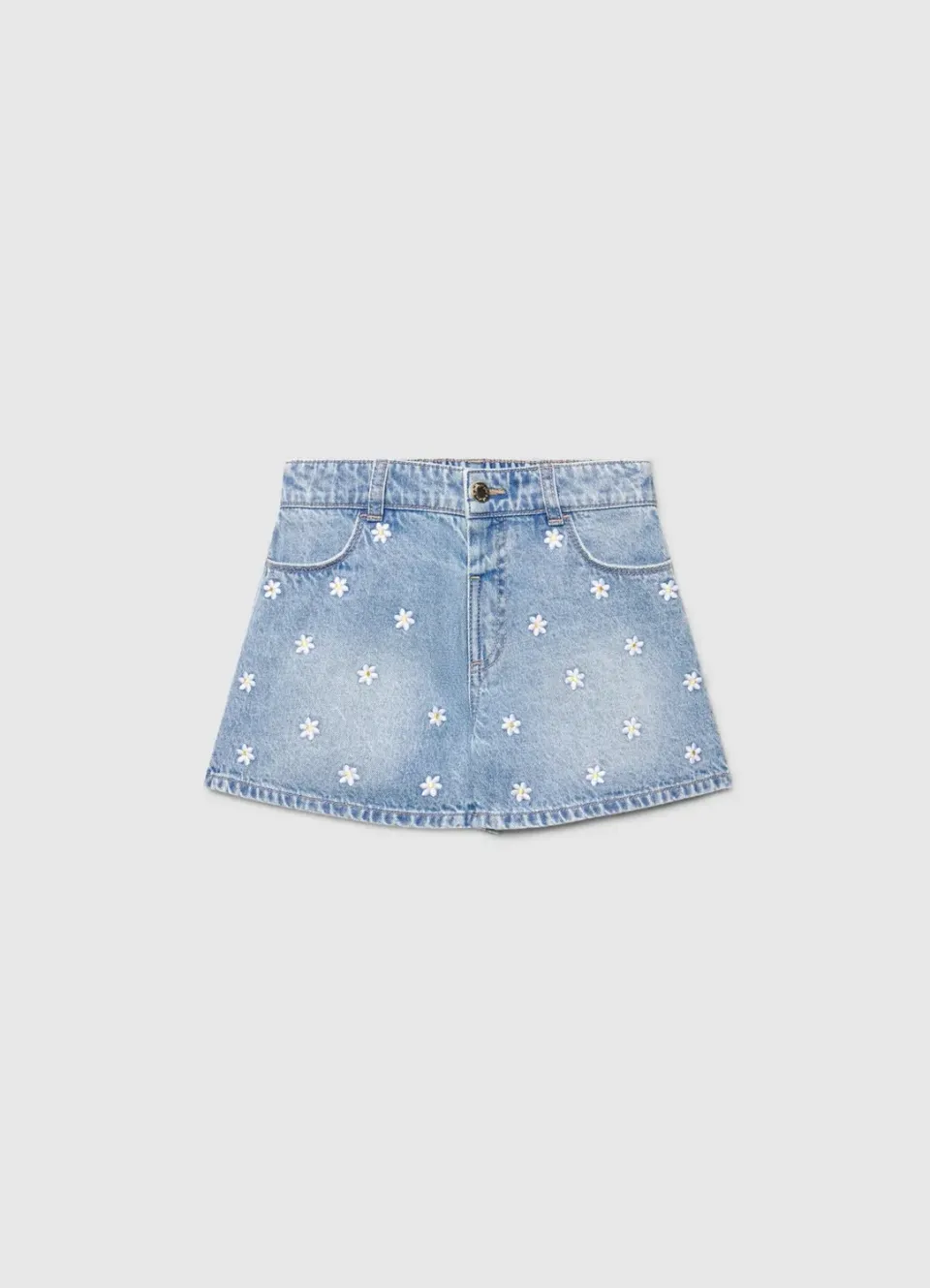Calliope Short Jean short fille broderie florale
