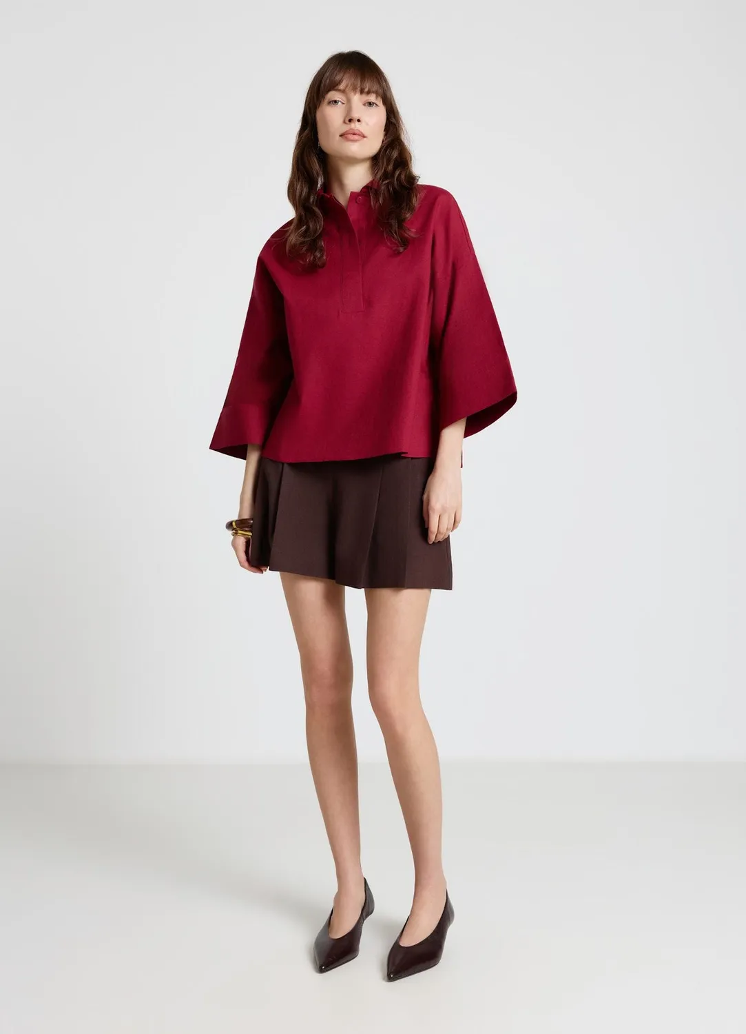 Calliope chemise femme col polo en lin ample