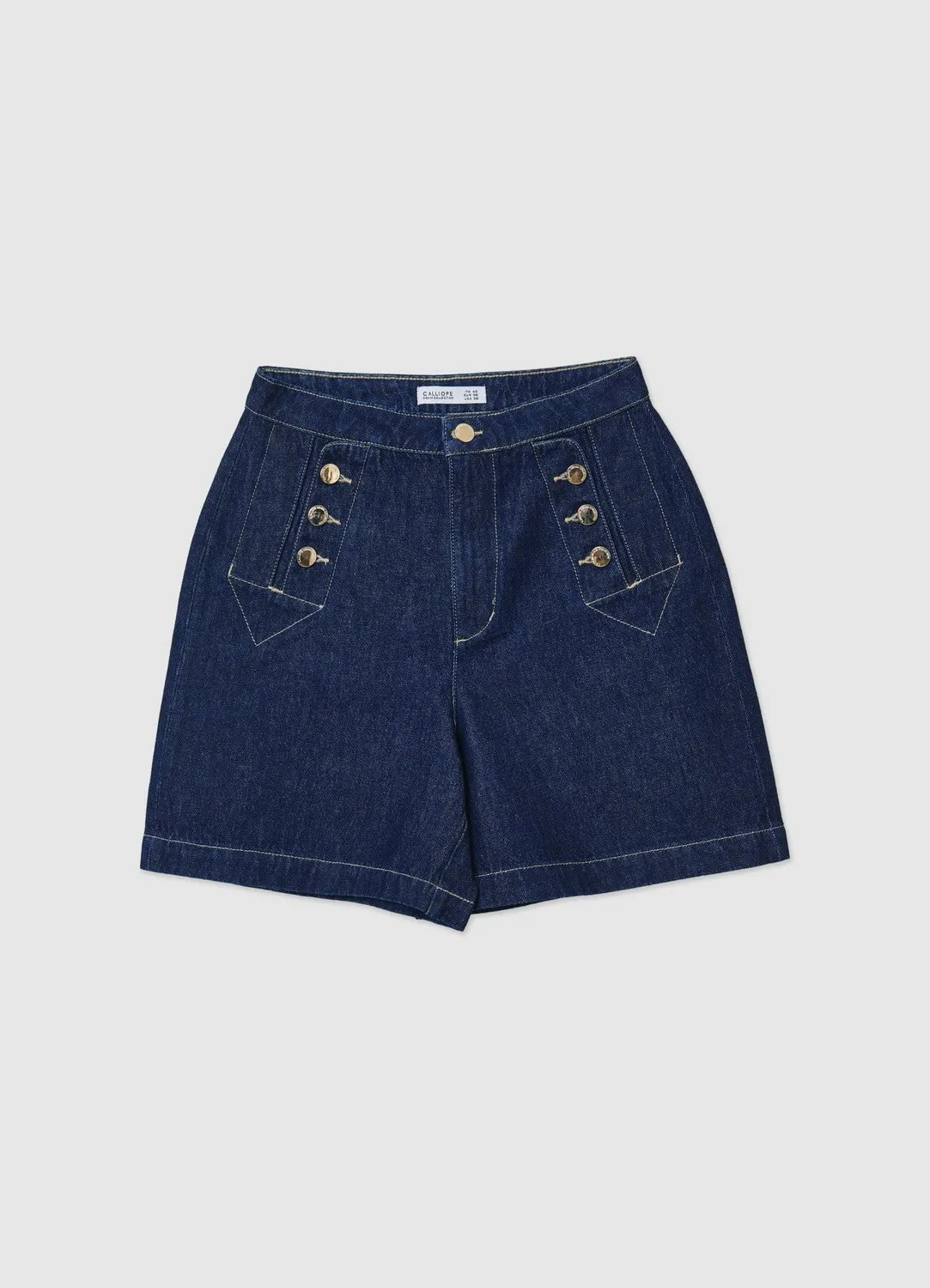 Calliope bermuda denim boutons dorés femme regular