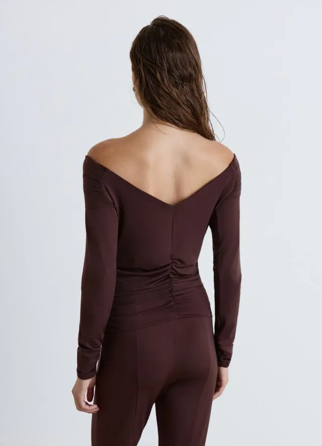 Calliope t-shirt épaules nues femme froncé soirée