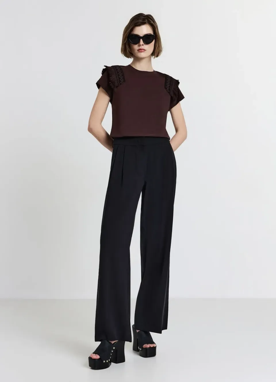 Calliope T-shirt Passementerie Femme Coton Col Rond