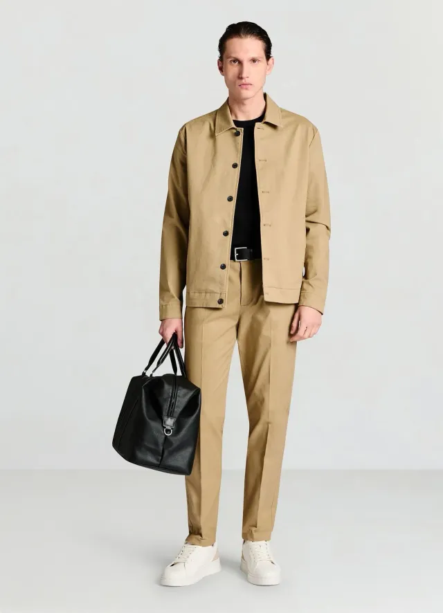 Calliope Blouson Coton Col Classique Veste Homme Casual