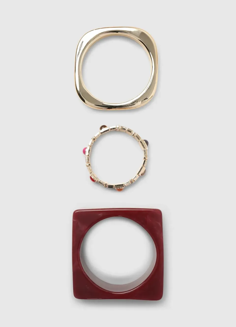 Calliope pack 3 bracelets rigides femme doré