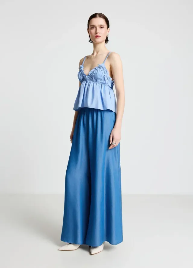 Calliope jupe-culotte large élastique femme unie