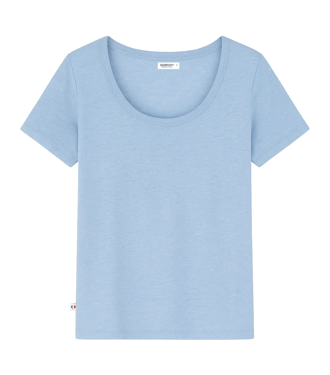 Cocorico Intemporel t-shirt femme ciel lin