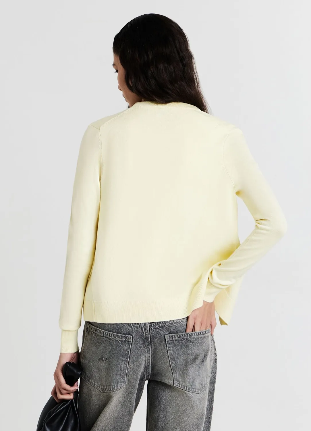 Calliope Cardigan femme col V uni coupe regular