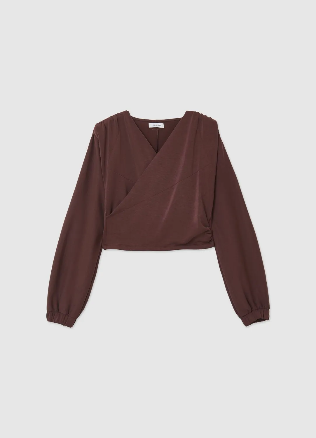 Calliope sweat femme croisé col V à fronces