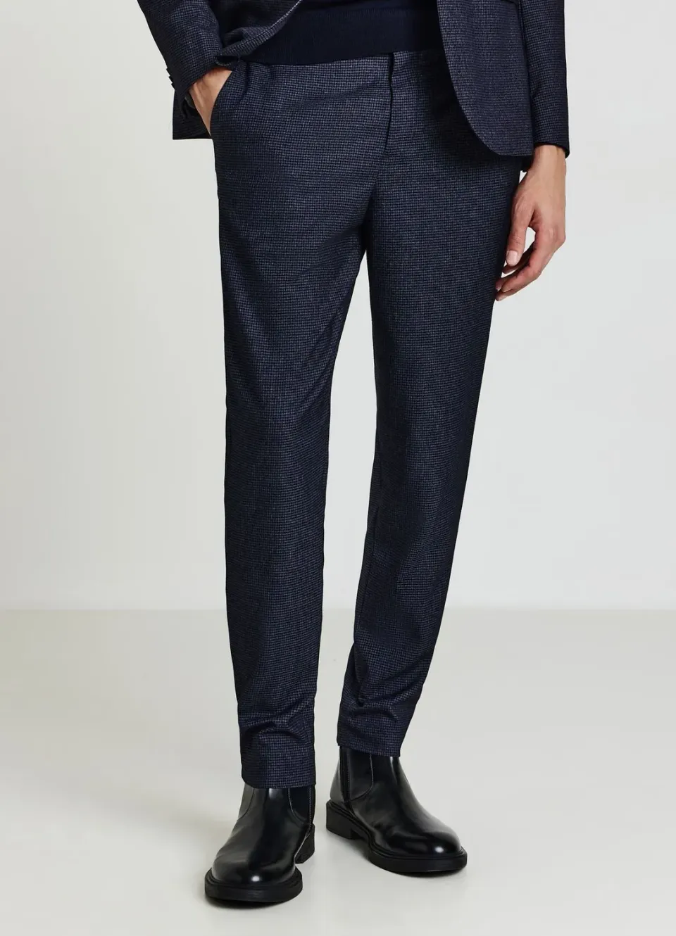 Calliope Pantaloni pantalon homme 48 pied-de-poule bureau