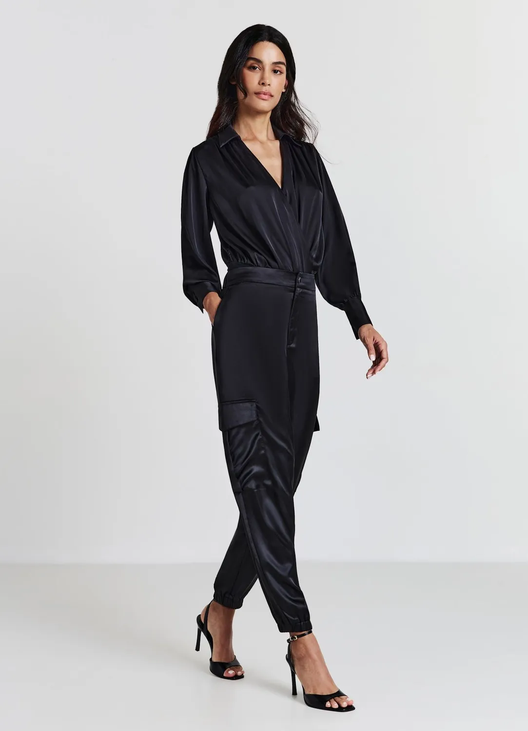Calliope Chemise body satin manches longues