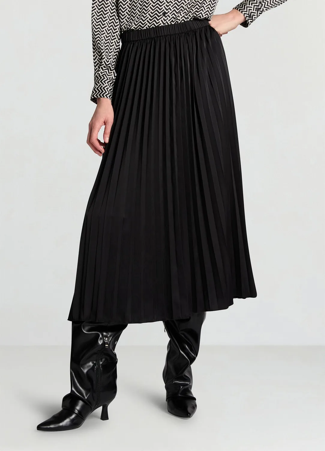 Calliope jupe plissée midi femme taille élastiquée