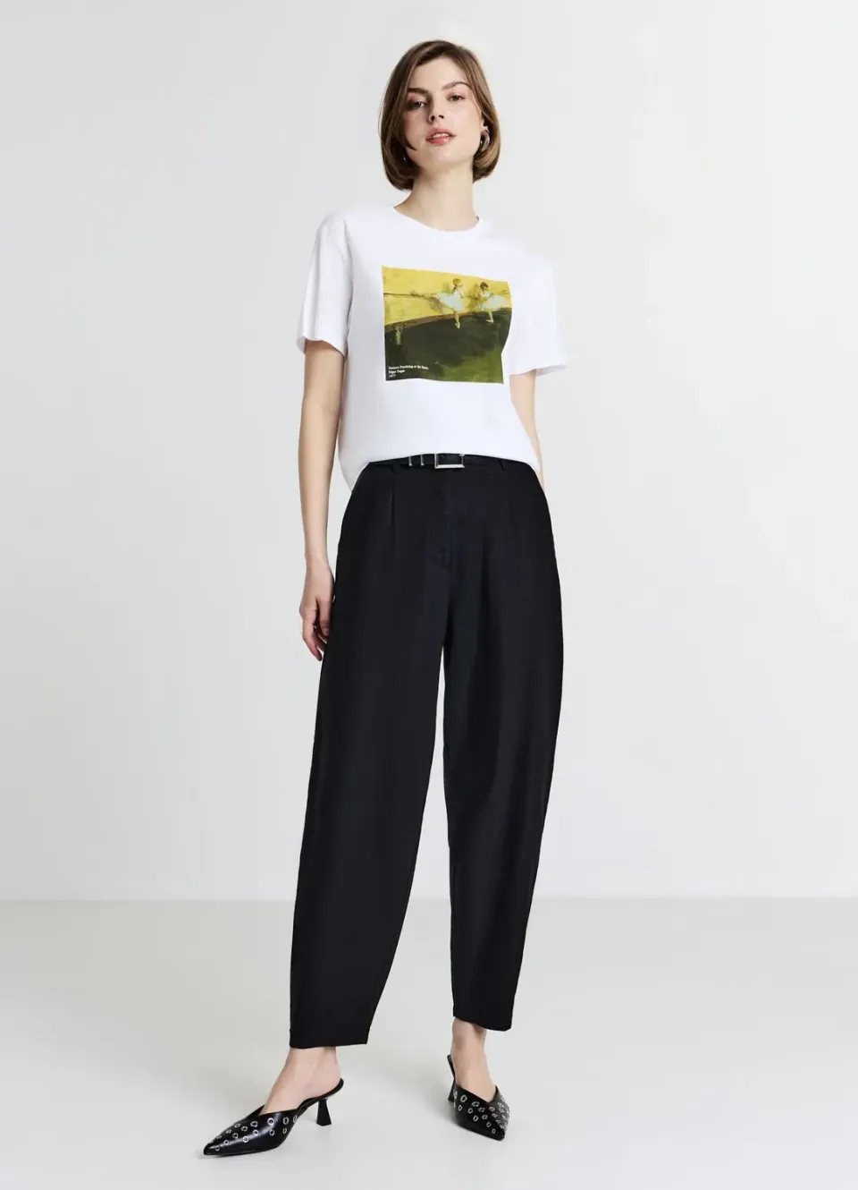 Calliope t-shirt imprimé tableau femme col rond