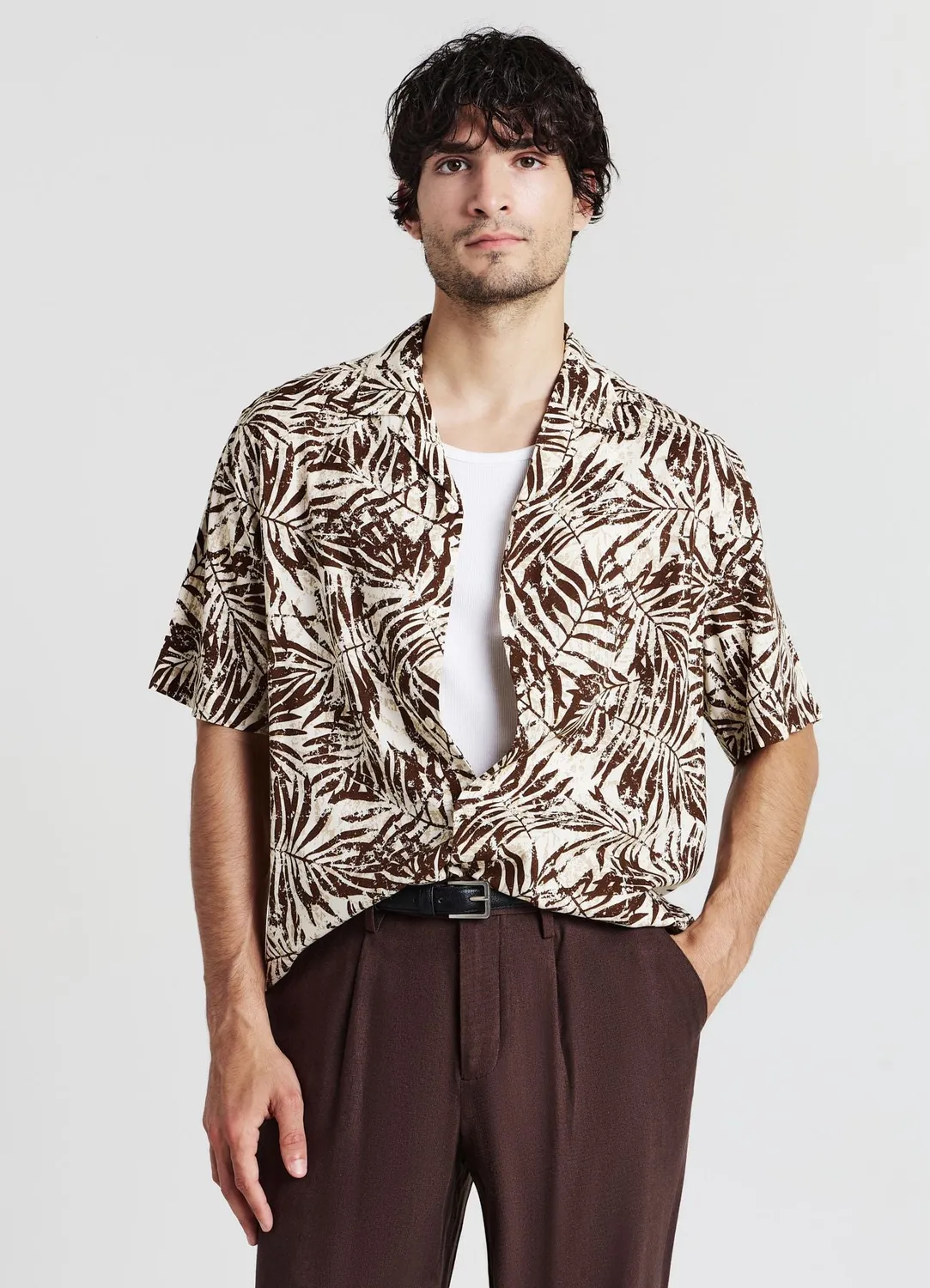 Calliope chemise palmiers homme manches courtes